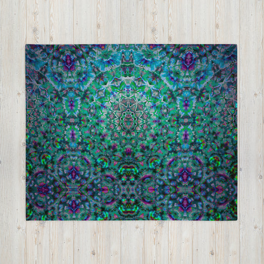 Aqua Alien Throw Blanket